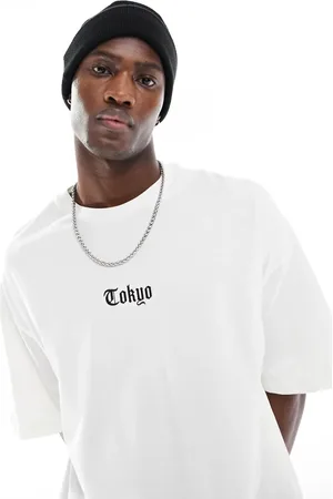 ADPT. Oversized t-shirt with city chest embroidery in white