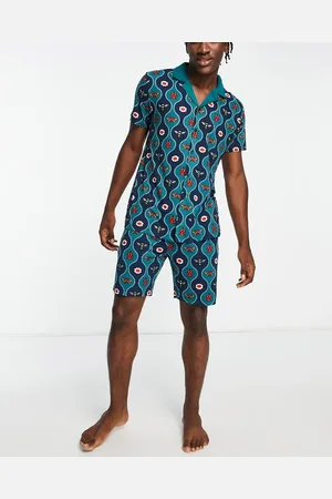 Chelsea Peers Button short pyjama set in bug print