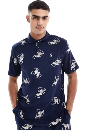 Ralph Lauren All over P-wing logo terry polo classic oversized fit in CO-ORD