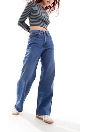 ONLY Hope high waisted wide leg jeans in mid