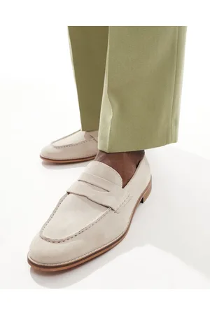 ASOS Penny loafers in stone suede