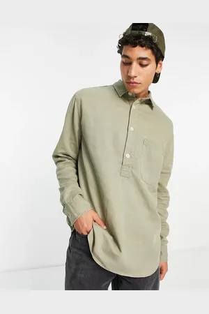 River Island Long sleeve 1/2 placket shirt in