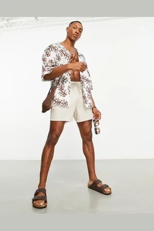 ASOS Dropped shoulder oversized broderie shirt with coral print
