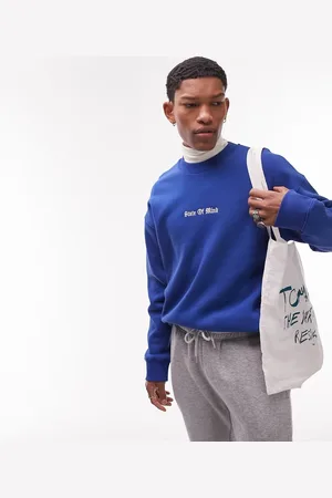 Topman Oversized fit sweatshirt with state of mind gothic embroidery in