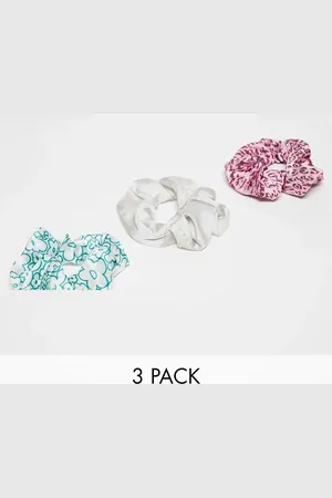 VERO MODA 3 pack scrunchie set in mixed print