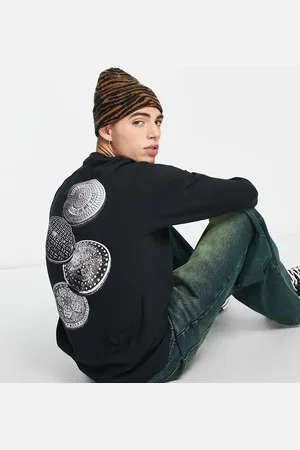 Huf No cap long sleeve t-shirt in with chest and back print