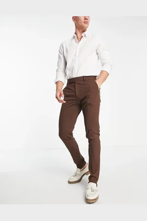 ASOS Skinny smart trousers in chocolate