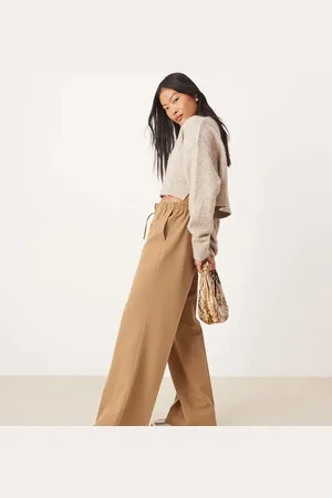 ASOS Petite tailored pull on trousers in camel