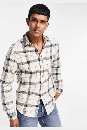 ASOS Regular check shirt in ecru