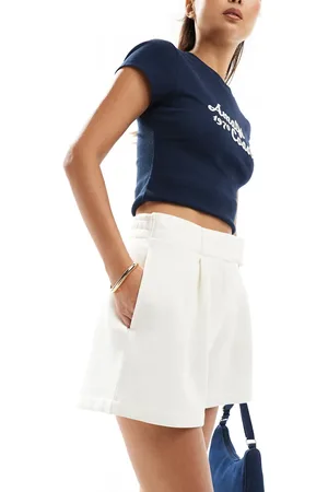 ASOS Tailored jersey mini shorts in ecru