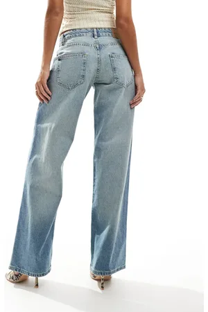 Motel Parallel leg low rise jeans in vintage bleach