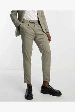 New Look Double pleat front smart trousers in khaki