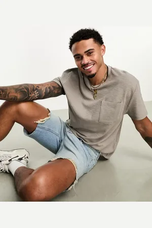 ASOS Relaxed linen look t-shirt with pocket in