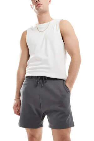 ASOS Shorter length slim shorts in washed black