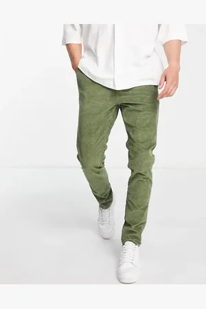 ASOS Skinny stretch cord trousers in khaki