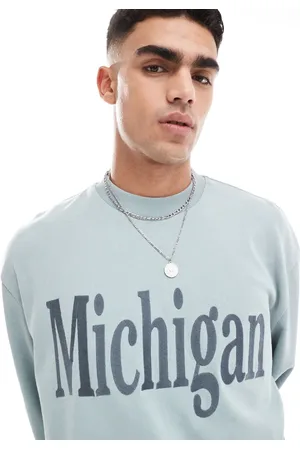 ASOS Oversized sweatshirt with text print in washed