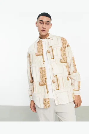 ASOS 90s oversized cord shirt in paisley bandana print
