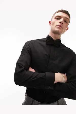 Topman Premium long sleeve slim wing collar formal shirt in