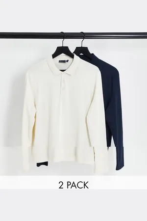 ASOS 2 pack long sleeve polo in