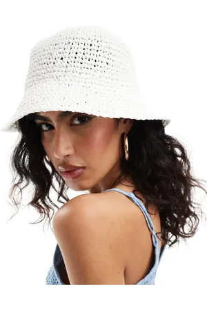 ASOS Straw crochet bucket hat in