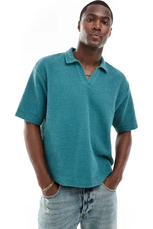 ASOS Relaxed polo shirt in textured