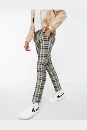 Topman Skinny smart trousers in black check