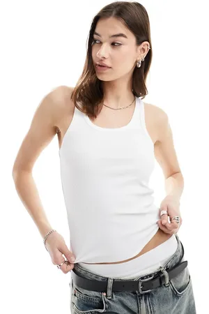 Dr Denim Demi essential slim fit full length scoop neck top in
