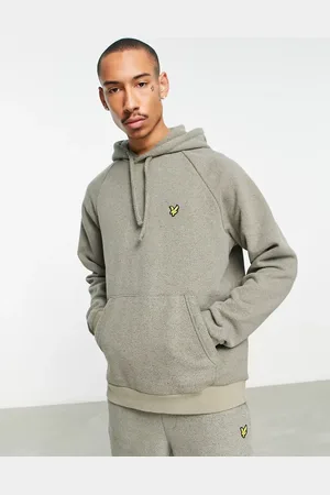 Lyle & Scott Vintage end on end texture oversized hoodie in khaki smoke