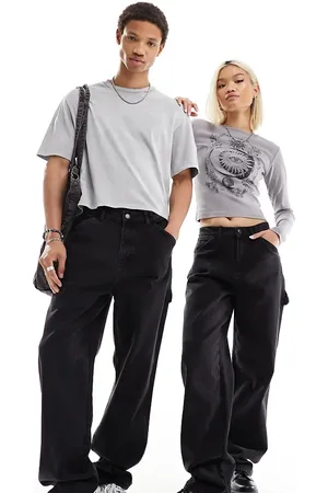Reclaimed Unisex baggy jeans in washed