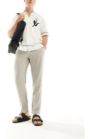 New Look Linen blend trouser in light