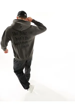 Sixth June Fear embroidered hoodie in grey