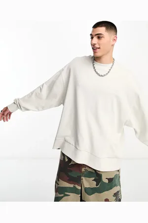 COLLUSION Varsity embroidered logo sweatshirt in off white