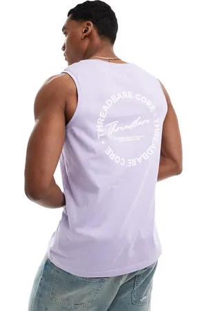 Threadbare Logo print vest in lavender