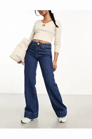 MANGO Seam detail flare front jeans in