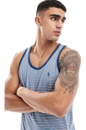 Ralph Lauren Icon logo multi stripe vest in light