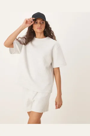 ASOS Co-ord chunky rib short sleeve t-shirt in marl