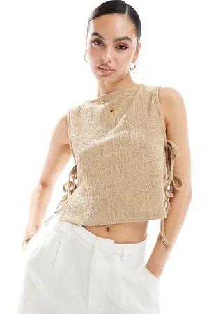 ASOS Boxy top with tie sides in texture
