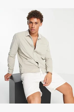 New Look Cord overshirt in off