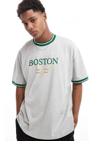 ASOS Oversized t-shirt with front varsity print in marl