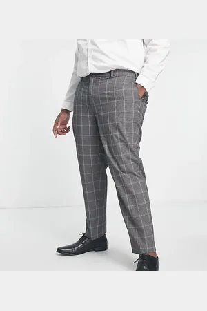 River Island River Island Big & Tall checked suit trousers in