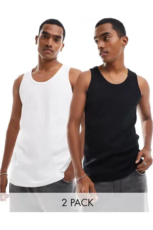 Cotton On Cotton On relaxed ribbed vest 2 pack black