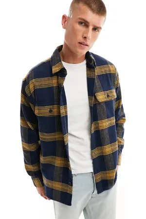 Abercrombie & Fitch Check relaxed fit chunky flannel overshirt in