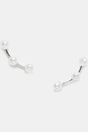 Kingsley Ryan Pearl crawler stud earrings in sterling