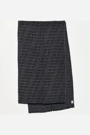 Moschino All over logo wool scarf in