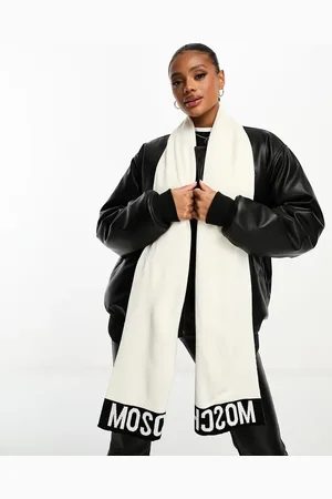 Moschino Large logo scarf in white
