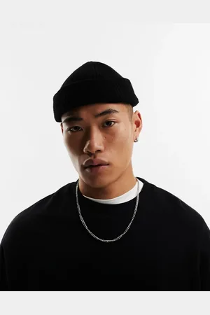 ASOS Lambswool mini fisherman ribbed beanie in