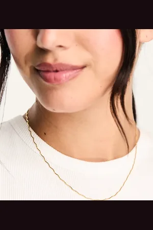 Orelia 18k plated fine wave chain necklace