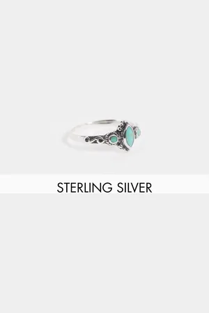 Kingsley Ryan Sterling turquoise stone ornate ring