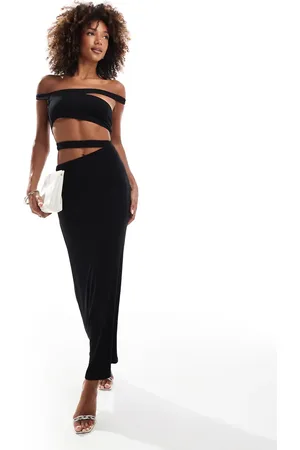 ASOS Slash neck bandeau maxi dress in