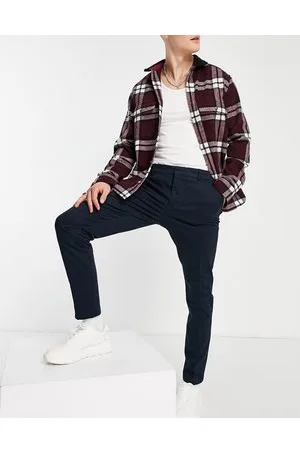 Elegant Chic Plaid Slacks Men's Casual Vintage Style - Temu